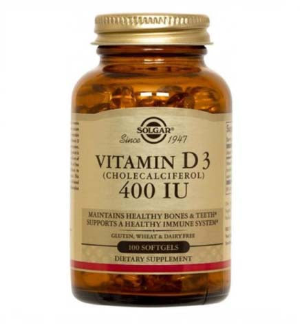 SOLGAR VITAMIN D3 SOFTGELS 400IU 100