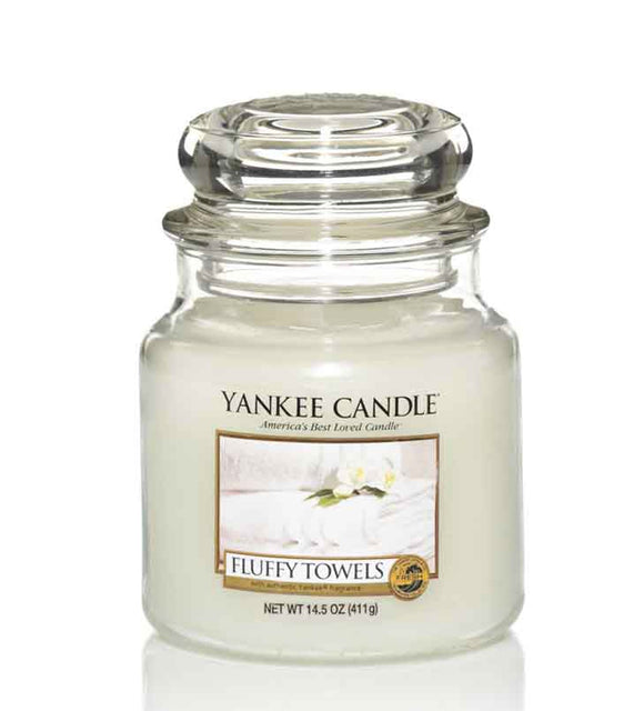 YANKEE CANDLE MEDIUM JAR FLUFFY TOWELS